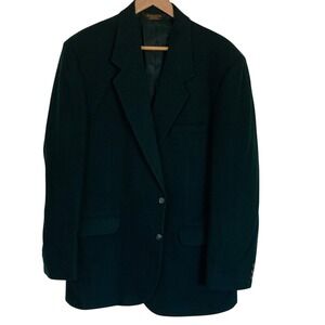 Woolrich Men's Dark Green 2 Button Wool Blazer Size 46R Classic Sport Coat